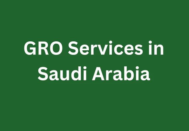 Rectangular green background with text overlay "GRO Services in Saudi Arabia"